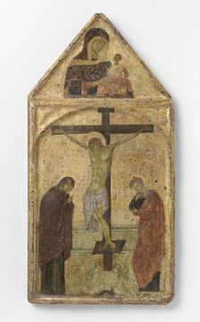 Crucifixion with the Virgin and Saint John, c.1250. Creator: Anon