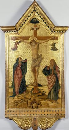 Crucifixion with the Virgin and St John, 1475. Creator: Nicola di Maestro Antonio d'Ancona