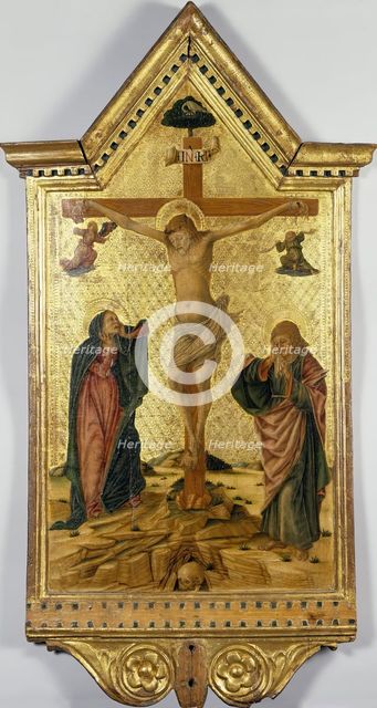 Crucifixion with the Virgin and St John, 1475. Creator: Nicola di Maestro Antonio d'Ancona.