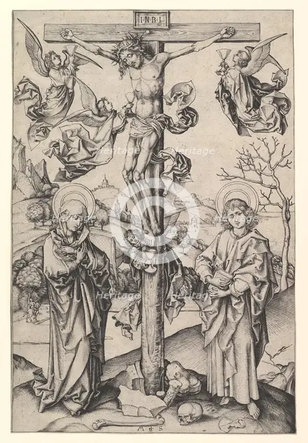 Crucifixion with Four Angels, ca. 1435-1491. Creator: Martin Schongauer.