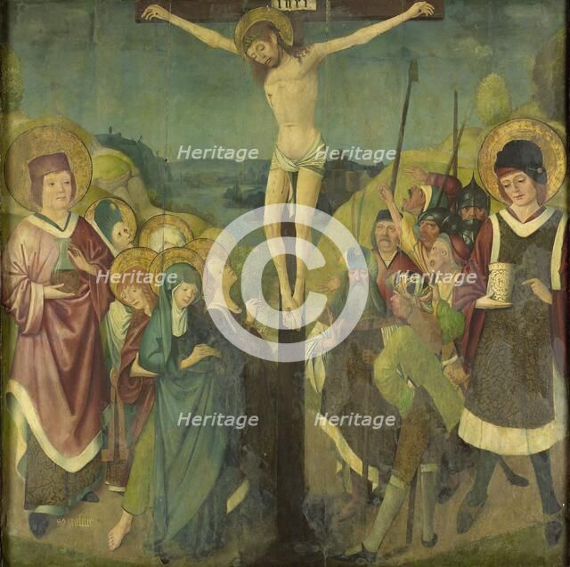 Crucifixion with Saints Cosmas and Damian, 1425-1449. Creator: Anon.