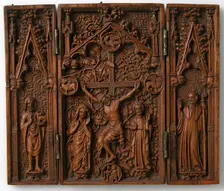 Crucifixion Triptych, German, 15th century. Creator: Unknown