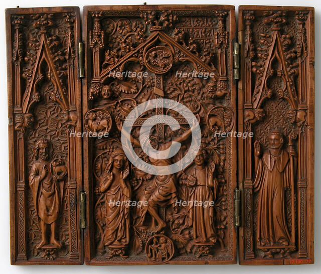 Crucifixion Triptych, German, 15th century. Creator: Unknown.