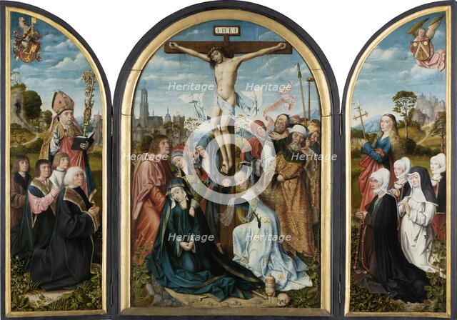 Crucifixion Triptych of the Humbracht Family of Frankfurt, 1504-c 1508. Creator: Master of Frankfurt.