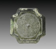 Cruciform Mirror with Six Blossoms, 960-1127. Creator: Unknown
