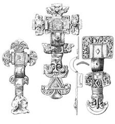 Cruciform and square-headed fibulae, 1893. Artist: A Housselin