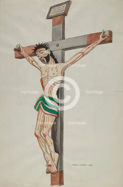 Cruciform - Bulto, 1935/1942. Creator: Majel G. Claflin.