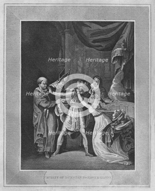 'Cruelty of Dunstan to Edwy & Elgiva', 1838. Artist: Unknown.