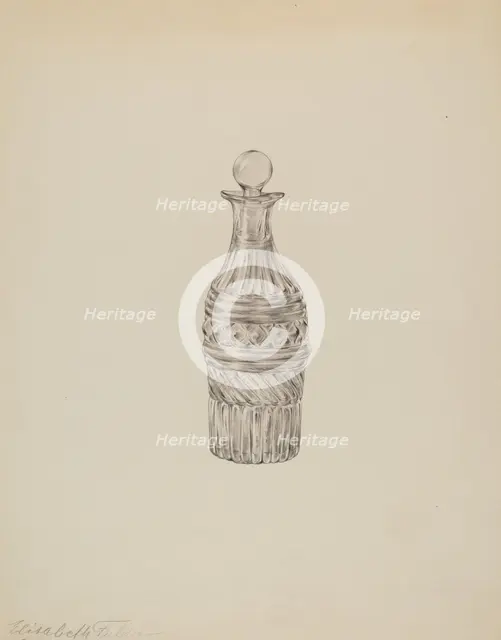 Cruet Bottle, c. 1939. Creator: Elisabeth Fulda.