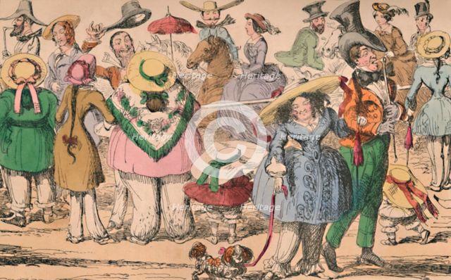 'Cruikshank's Exhibition of Bloomers in Hyde Park, 1852', c1870. Artist: George Cruikshank.