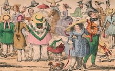 Cruikshank's Exhibition of Bloomers in Hyde Park, 1852 c1870. Artist: George Cruikshank