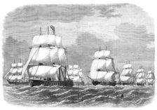 Cruise of the Naval Reserve: the squadron making for the rendezvous off Scilly, 1869. Creator: Unknown