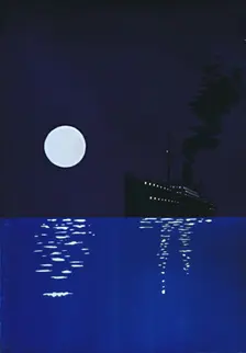 Cruise Ship at Sea in Moonlight 1909. Creator: Unknown