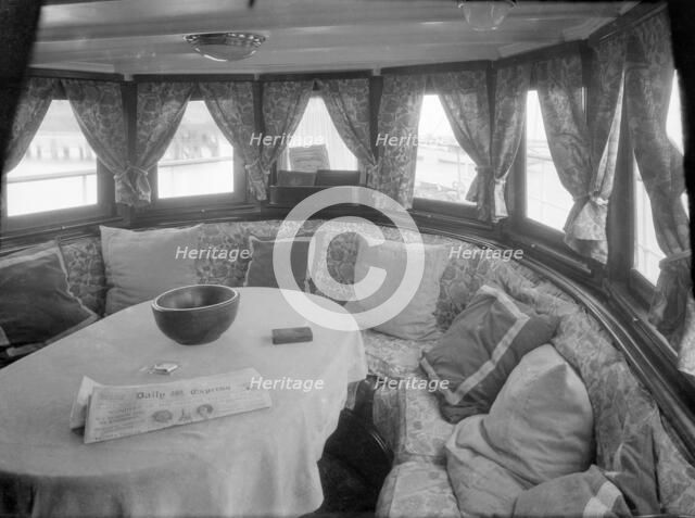 Cruising in comfort, the saloon of motor yacht 'Scaramouche', 1927. Creator: Kirk & Sons of Cowes.