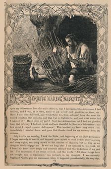 Crusoe Making Baskets c1870