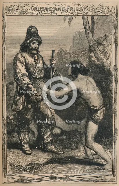 'Crusoe and Friday', c1870. Artist: Unknown.