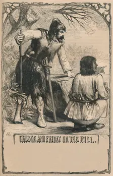 Crusoe and Friday On The Hill c1870