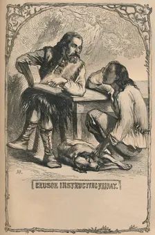 Crusoe Instructing Friday c1870