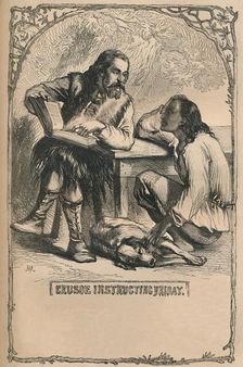 Crusoe Instructing Friday c1870