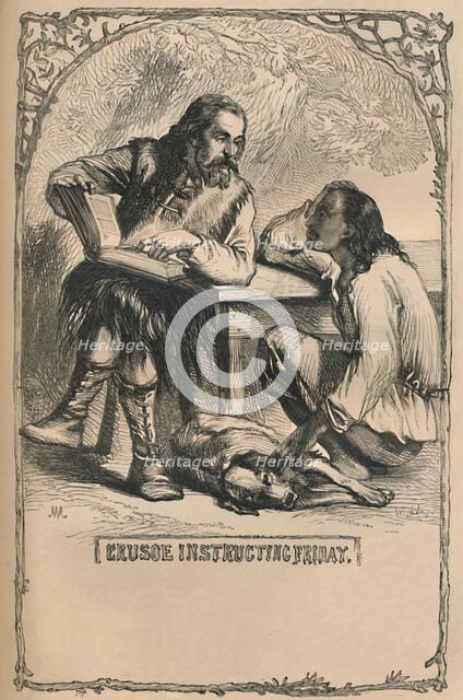 'Crusoe Instructing Friday', c1870. Artist: Unknown.