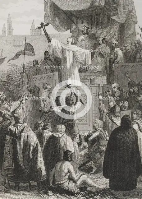 Crusade against the Moors, Spanish, Middle Ages, 1853. Creator: Antonio Roca Sallent.