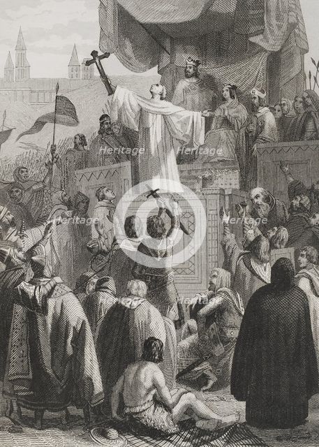 Crusade against the Moors, Spanish, Middle Ages, 1853. Creator: Antonio Roca Sallent.