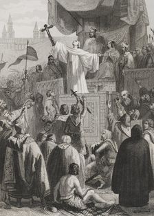Crusade against the Moors, Spanish, Middle Ages, 1853. Creator: Antonio Roca Sallent