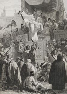 Crusade against the Moors, Spanish, Middle Ages, 1853. Creator: Antonio Roca Sallent