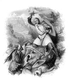Crusader in battle, (19th century)