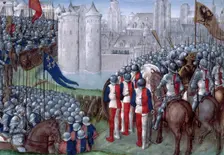 Crusaders besieging Damascus, late 15th century. Creator: Unknown