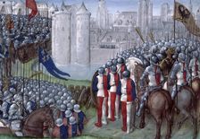 Crusaders besieging Damascus, late 15th century. Creator: Unknown
