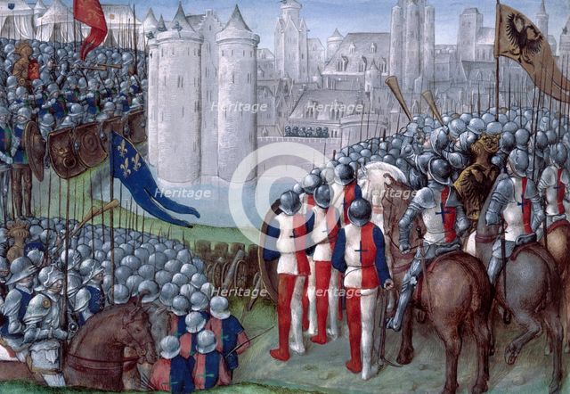 Crusaders besieging Damascus, late 15th century.  Creator: Unknown.