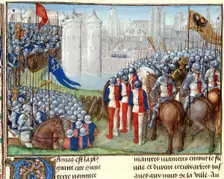 Crusaders besieging Damascus, late 15th century. ?? see 1280000728 Creator: Unknown
