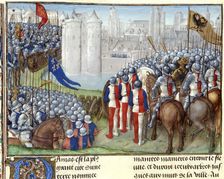 Crusaders besieging Damascus, late 15th century. ?? see 1280000728 Creator: Unknown