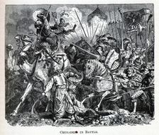 Crusaders in Battle, 1882. Artist: Anonymous