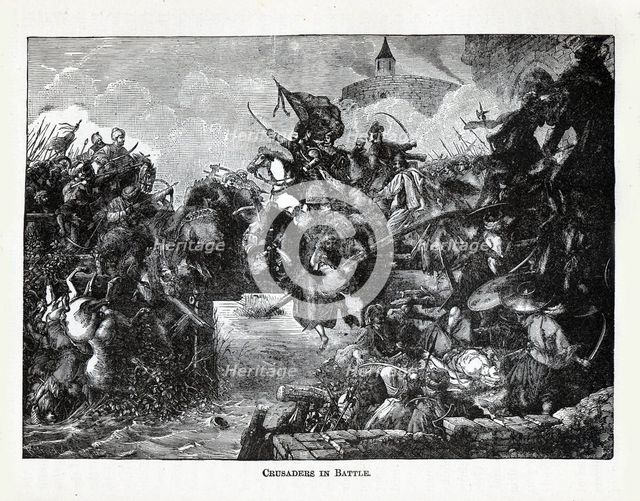 Crusaders in Battle, 1882. Artist: Anonymous  