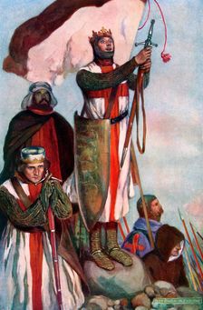 Crusaders sighting Jerusalem, 1909.Artist: Stephen Reid