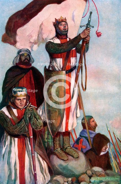 Crusaders sighting Jerusalem, 1909.Artist: Stephen Reid