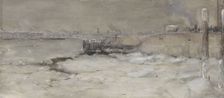 Crushing the ice on the Maas in Rotterdam, 1907. Creator: Adolf le Comte