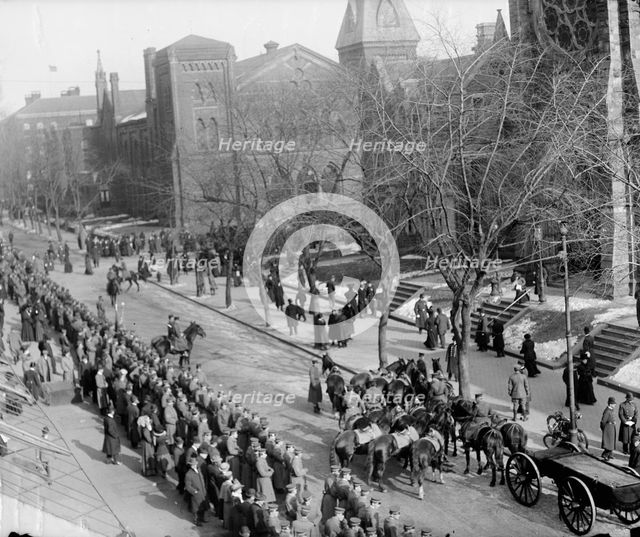 Cruz, Senor Don Anibal, Ambassador From Chile - His Funeral At St. Patrick's Church. Caisson, 1910. Creator: Harris & Ewing.
