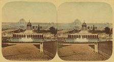 Crystal Palace - General View of The Palace, Cascades and Lower Fountains, 1850s. Creator: London Stereoscopic & Photographic Co