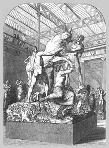 Crystal Palace, Sydenham; Roman Court: Toro Farnese, from the Farnese Collection, Naples 1854. Creator: Unknown