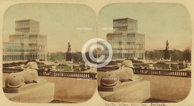 Crystal Palace - The North Wing From The Terrace, 1850s. Creator: London Stereoscopic & Photographic Co.