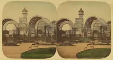 Crystal Palace - The Palace, from the Rosary, 1850s. Creator: London Stereoscopic & Photographic Co