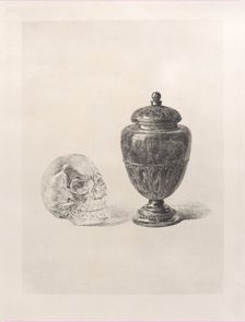 Crystal Skull and Jade Vase, 1868. Creator: Jules-Ferdinand Jacquemart