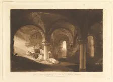 Crypt of Kirkstall Abbey (Liber Studiorum, part VIII, plate 39), February 11, 1812. Creator: JMW Turner