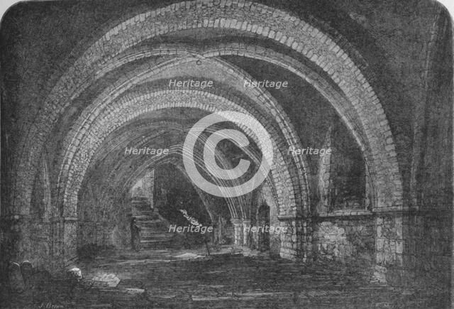 Crypt of St John's Church, Clerkenwell, London 1878 (1906). Artist: Unknown.