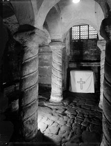 Crypt of St Wystan's church, Repton, Derbyshire, 1950. Artist: FJ Palmer