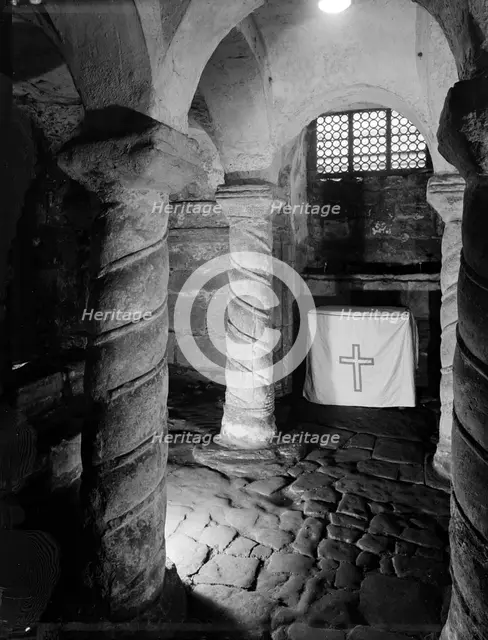 Crypt of St Wystan's church, Repton, Derbyshire, 1950. Artist: FJ Palmer