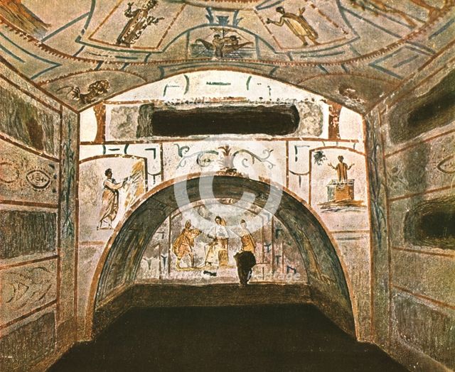 'Crypt of the Madonna' in the Catacombs of Marcellinus and Peter...Rome, Italy, (1928). Creator: Unknown.